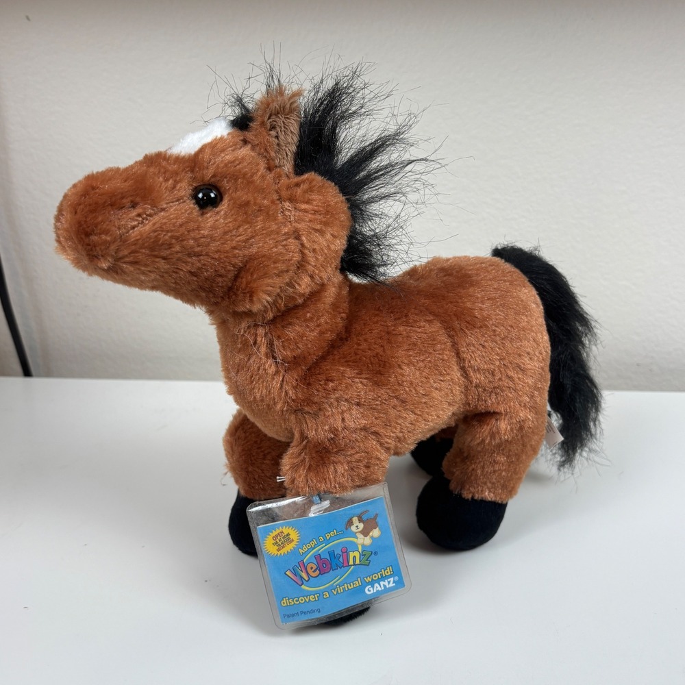 Ganz Webkinz Brown Arabian Horse Plush Stuffed Animal HM101 Sealed Code New